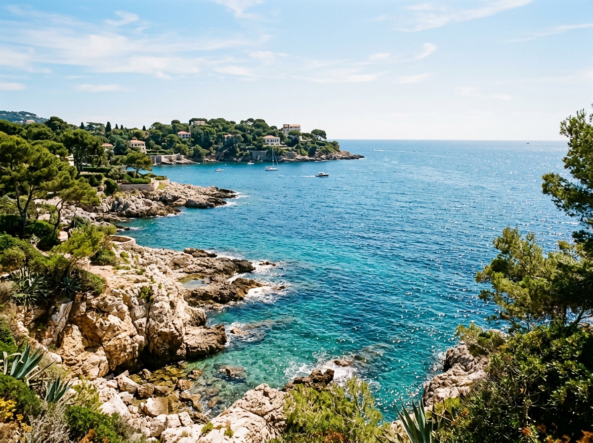 Cap d'Antibes seaside terrace overlooking the French Riviera sea